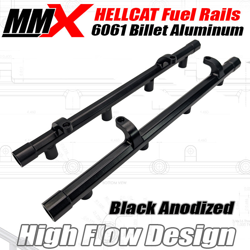Hellcat Fuel Rails - High Flow 6061 Billet Aluminum by MMX