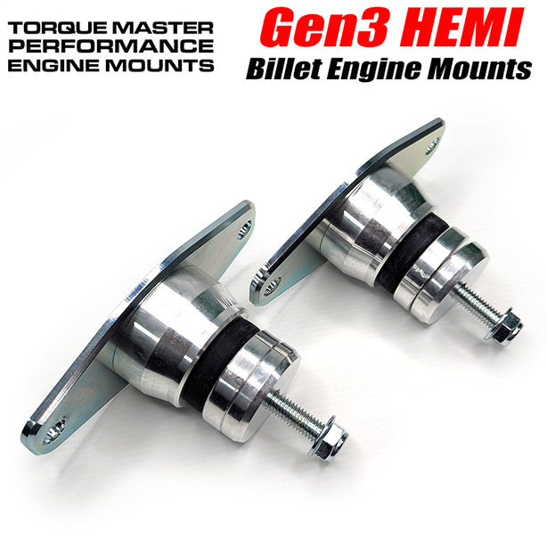 2011-2023 Challenger/Charger 300c and 2018+ Trackhawk/Durango HEMI Engine Mounts by Torque Master