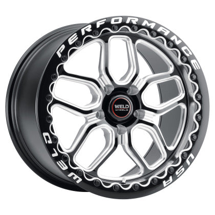 WELD Laguna Beadlock Drag Gloss Black Wheel with Milled Spokes - Trackhawk Fitment