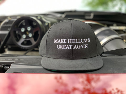 Black “MAKE HELLCATS GREAT AGAIN” Snapback flat bill hat