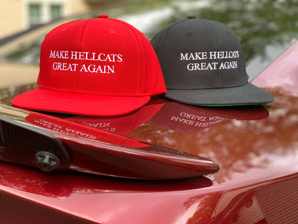 Red “MAKE HELLCATS GREAT AGAIN” Snapback flat bill hat