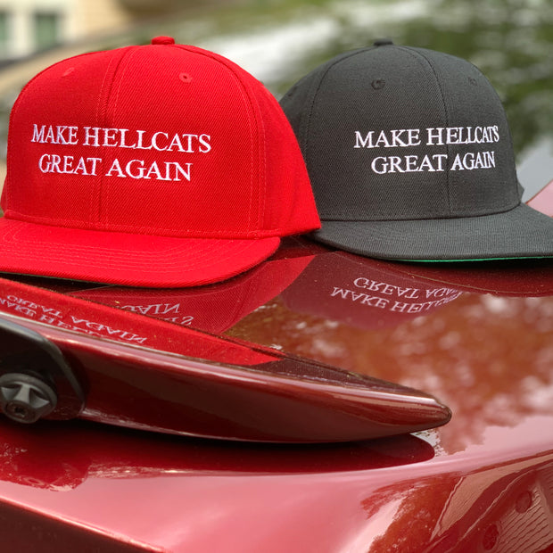 Red “MAKE HELLCATS GREAT AGAIN” Snapback flat bill hat