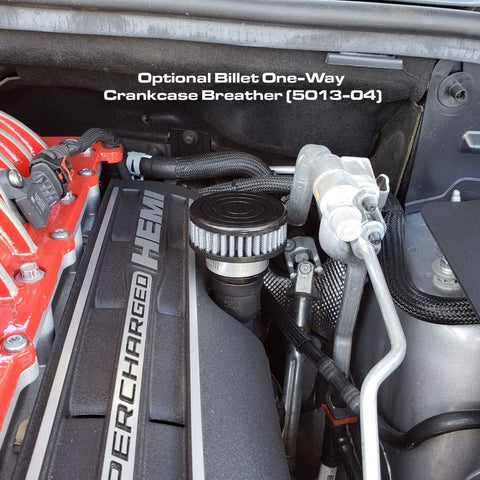 15-21 Dodge Hellcat, Demon, Redeye, Trackhawk 6.2- 12-18 3.6 Dodge / Jeep Baffled Billet One-Way Valve Cover Crankcase Breather Kit UPR
