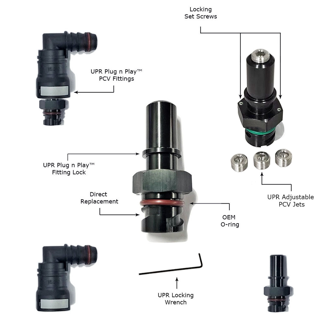 UPR Plug N Play ™ Adjustable Hi-Flo PCV Valve Replaces 5038793AA